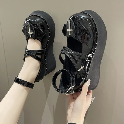 Y2K Gothic Mary Jane Shoes Women