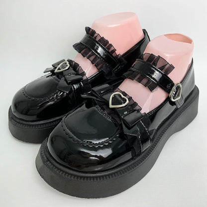 Y2K Mary Jane Leather Shoes Women