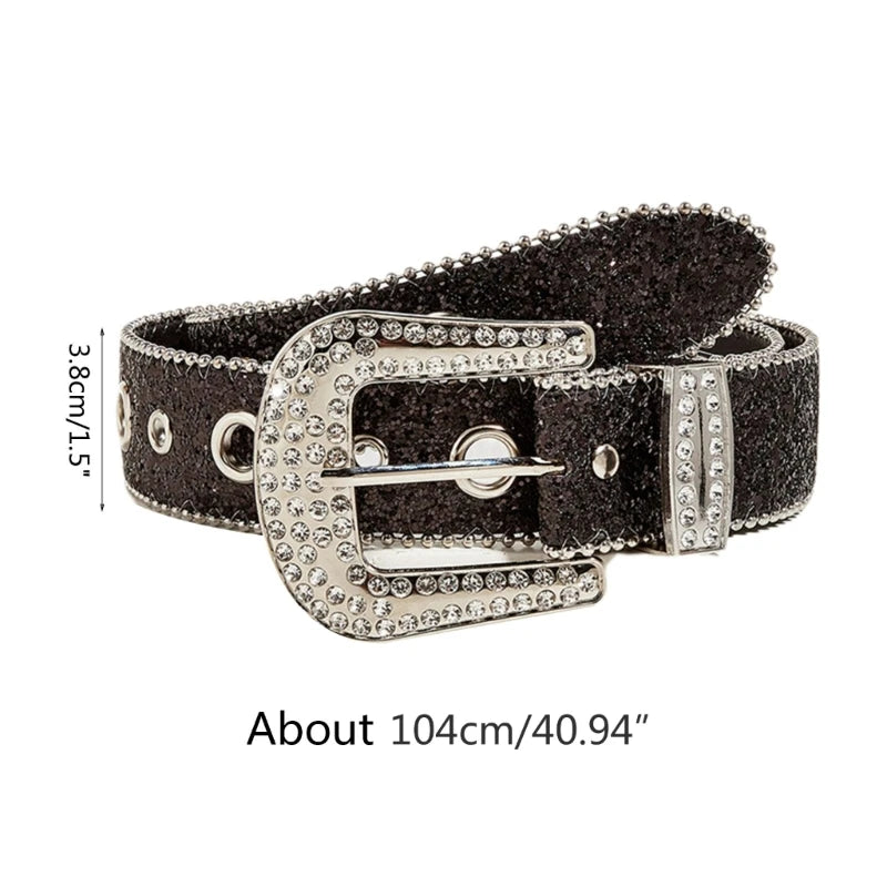 Goth Rhinestone Belt Women