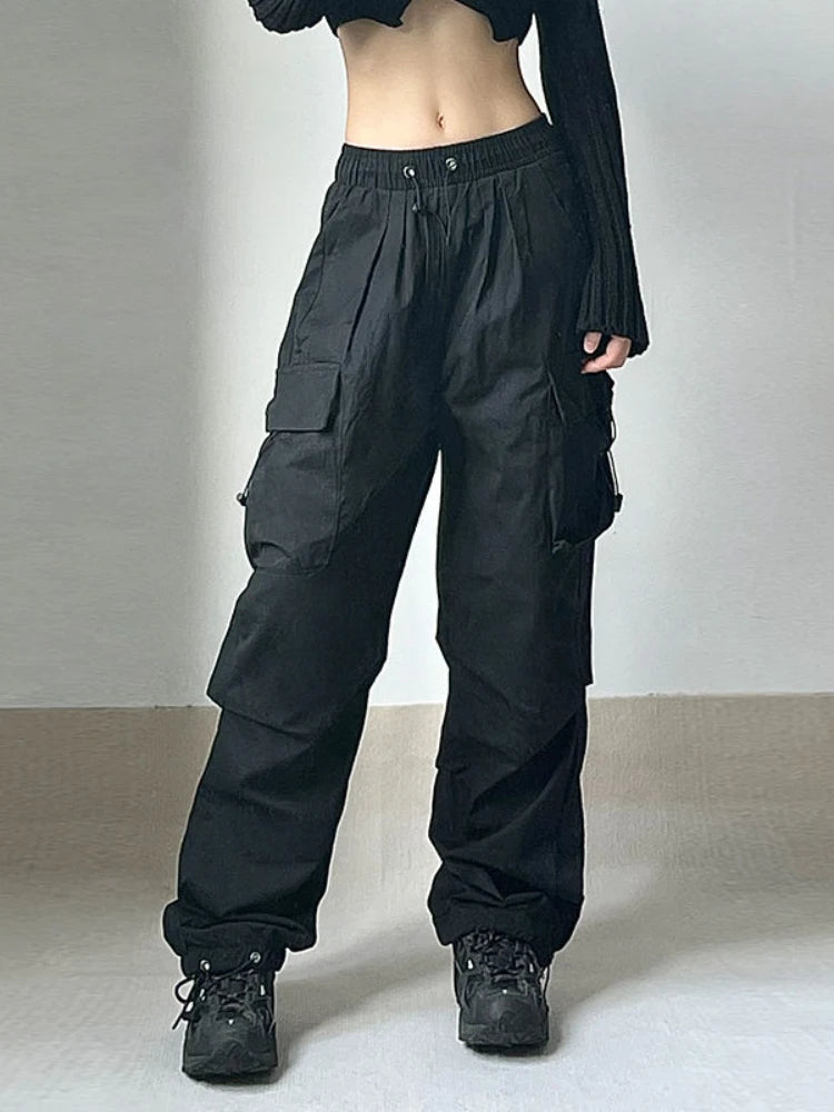 Y2K Oversized Cargo Parachute Pants Women