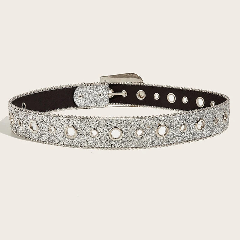 Goth Rhinestone Belt Women