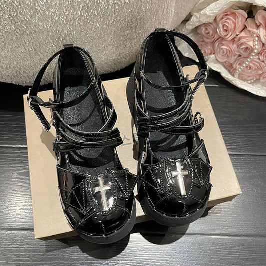 Y2K Gothic Mary Jane Shoes Women