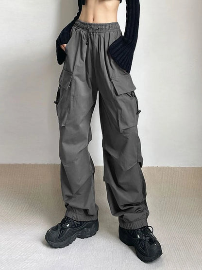 Y2K Oversized Cargo Parachute Pants Women