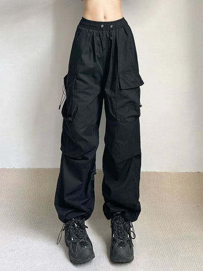 Y2K Oversized Cargo Parachute Pants Women